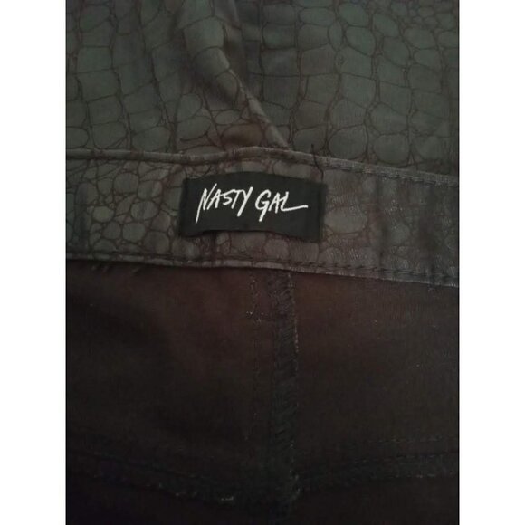 Nasty Gal NWT Slit's Now Or Never Coated Croc Straight Jean Sz 16 - Picture 6 of 10